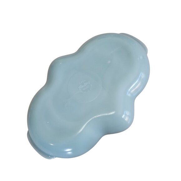 Fire King Delphite Serving Tray 11" long 3-section plate gold trim vtg midcentur - Picture 5 of 11